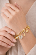 Golden Charm Link Bracelet
